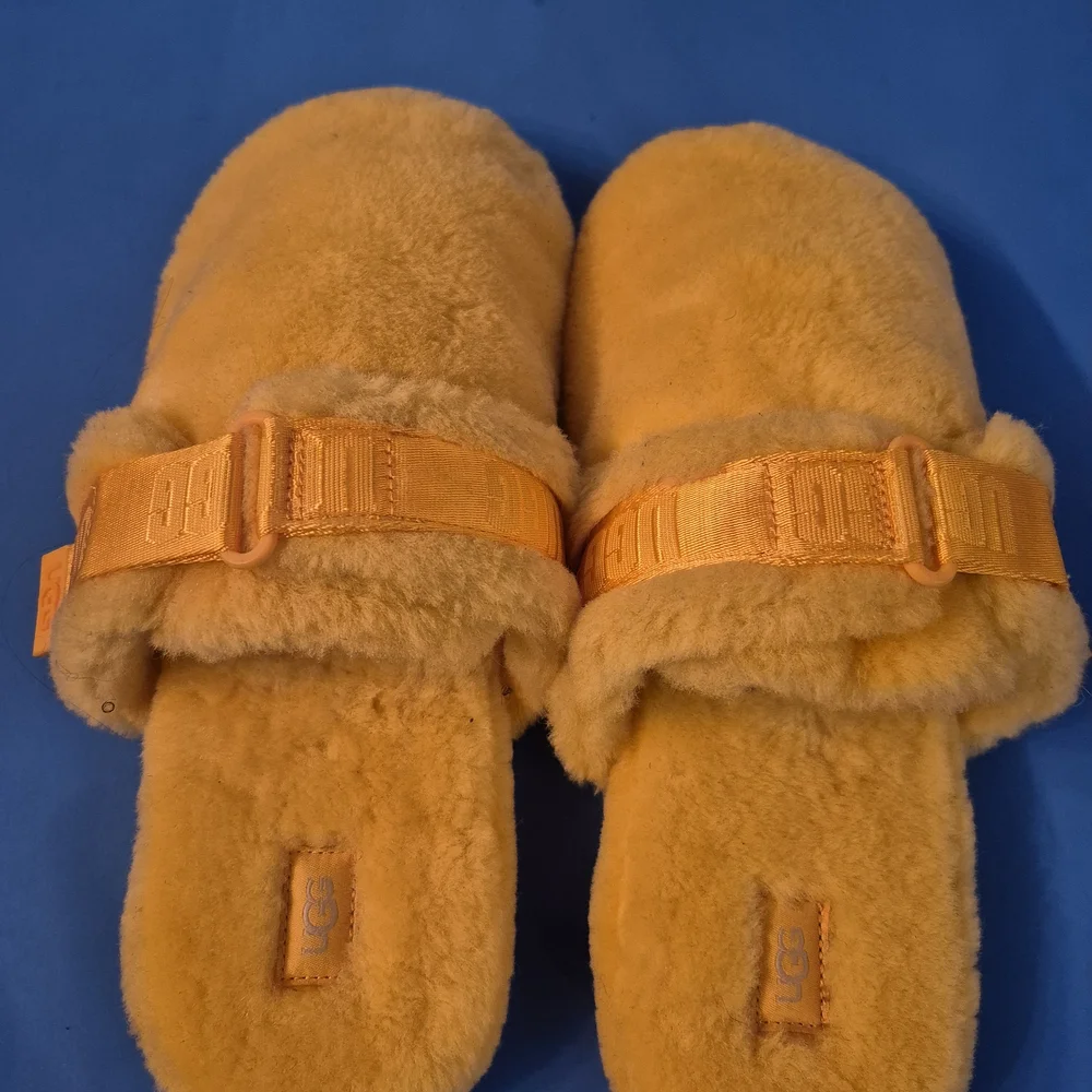 UGG Yellow Fuzzy Slippers